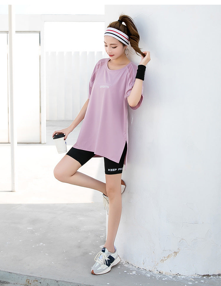 Sports suit Women's Yoga Fitness Clothes Running Gym Summer Breathable plus size chubby girl Belly Covering Slim Loose