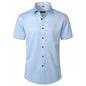 Solid Color Amazon Stretchy Plus-Size Men's Long-Sleeve Shirt, Men's Fashion Shirt, Slim Fit Outerwear