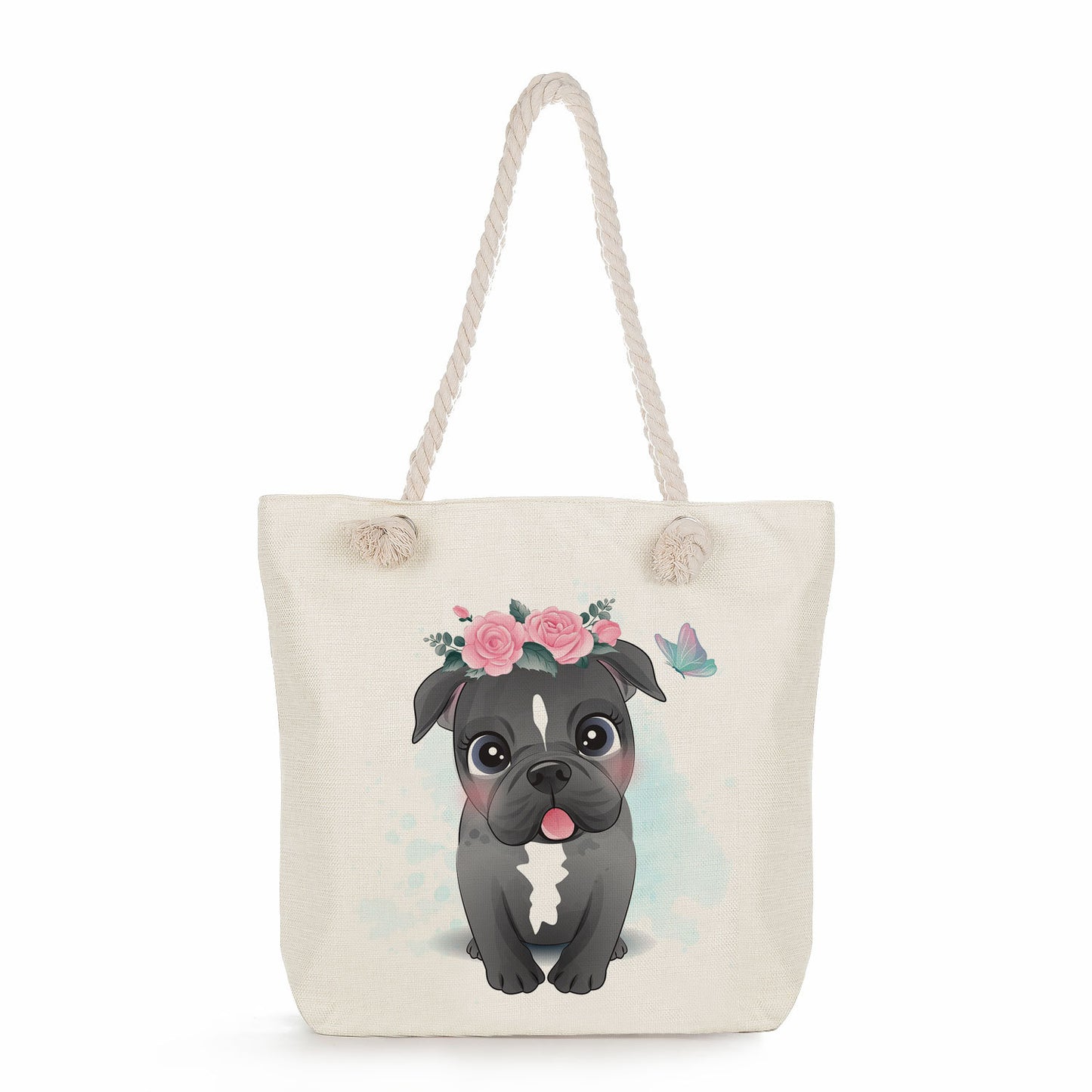 Spot wholesale cartoon cute animal shoulder bag simple large capacity handbag lazy style literary tote bag