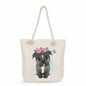 Spot wholesale cartoon cute animal shoulder bag simple large capacity handbag lazy style literary tote bag