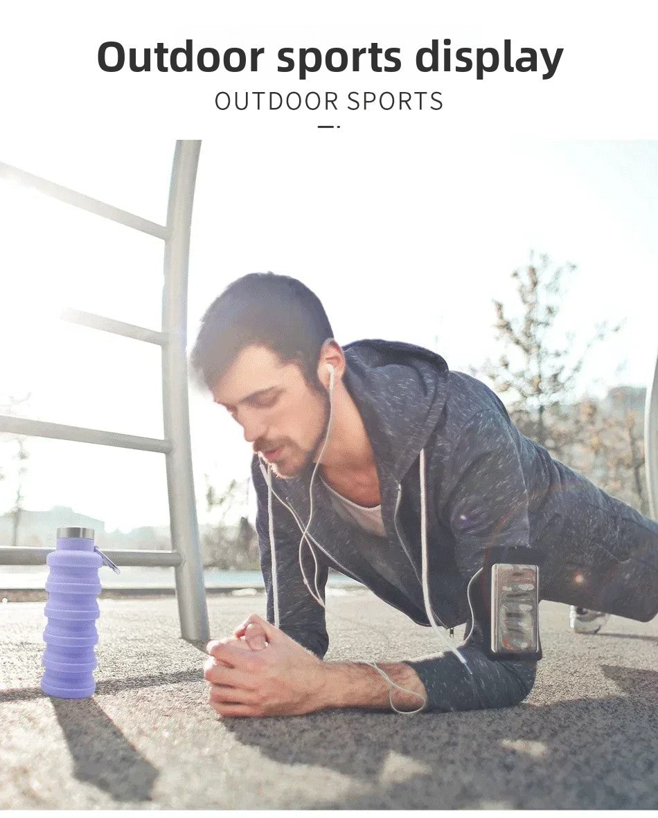 New Portable Silicone Water Bottle Retractable Folding Coffee Bottle Cups E Outdoor Travel Tools Collapsible Sport Bottles