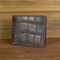 Crazy Horse leather embossed crocodile pattern men's wallet short genuine leather European and American retro wallet horizontal first layer cowhide silver bag