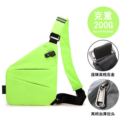 Right shoulder gun bag cross-border wholesale nylon chest bag men's lightweight simple large capacity messenger bag casual close-fitting shoulder bag