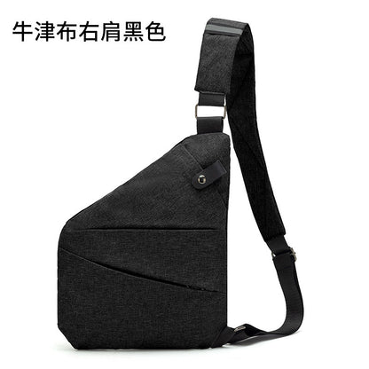 Right shoulder gun bag cross-border wholesale nylon chest bag men's lightweight simple large capacity messenger bag casual close-fitting shoulder bag