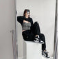 2024 Spring and Summer Thin High Waist American Letter Loose Sports Pants Women's Casual Foot Pants Sweatpants Women's Wholesale