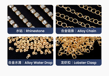 Cross-Border New Heart Crystal Pendant Nipple Chain Chest Chain European and American Sexy Nipple Clamp Body Chain Female Body Chain