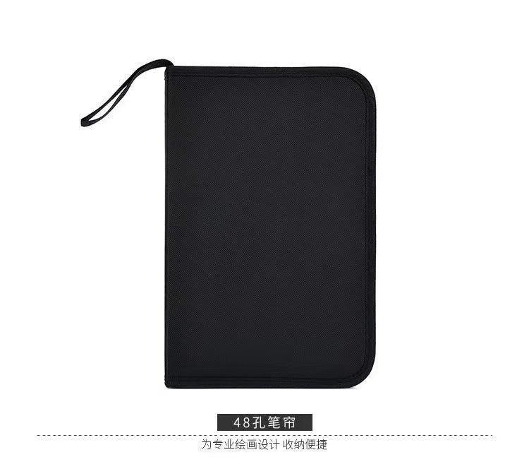 Art Sketch Pen Bag 36/48/72/120 Holes Foldable Zipper Style Pen Roll Colored Pencil Storage Bag Manufacturer Supply