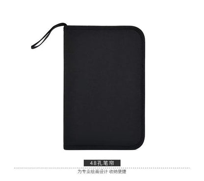 Art Sketch Pen Bag 36/48/72/120 Holes Foldable Zipper Style Pen Roll Colored Pencil Storage Bag Manufacturer Supply