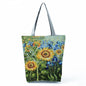 Factory Direct Sales Oil Painting Printed Shoulder Bag Large Capacity Casual Tote Bag Fashion Simple Handbag Customized with Pictures