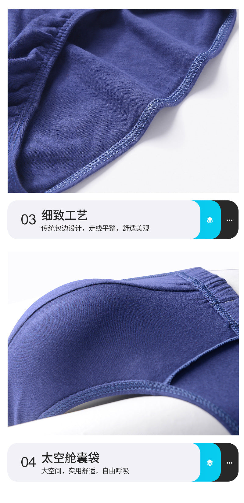 Carefully Selected Pure Cotton Men's Underwear Plus Size Briefs Breathable Sweat-Absorbent Middle-Aged and Elderly Cotton Briefs Men's Wholesale