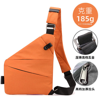 Right shoulder gun bag cross-border wholesale nylon chest bag men's lightweight simple large capacity messenger bag casual close-fitting shoulder bag