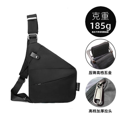 Right shoulder gun bag cross-border wholesale nylon chest bag men's lightweight simple large capacity messenger bag casual close-fitting shoulder bag