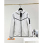 2024 Spring and Autumn Casual Sports Cotton Air Layer Hooded Zipper Cardigan Men's Jacket 490 Coat