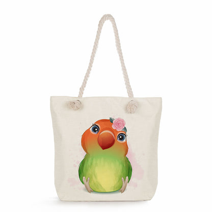 Spot wholesale cartoon cute animal shoulder bag simple large capacity handbag lazy style literary tote bag