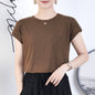 Tiktok batwing sleeve t-shirt women's round neck summer solid color simple small flying sleeve casual all-match loose short sleeve t-shirt women