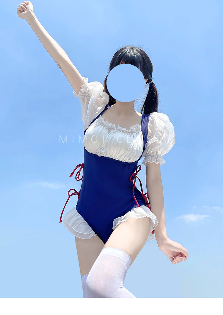 2025 New Swimsuit Women's Conservative Fairy Style Belly Covering Slimming One-Piece Hot Spring Summer Fashion Conservative Skirt Swimsuit