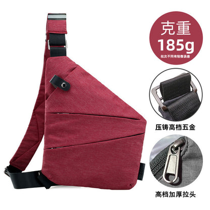 Right shoulder gun bag cross-border wholesale nylon chest bag men's lightweight simple large capacity messenger bag casual close-fitting shoulder bag