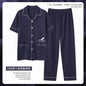 Zhuojia plus size Pajamas Men's Summer Plus Weight Increase Short-sleeved Pants Loose Cardigan Home Wear Men's 220kg