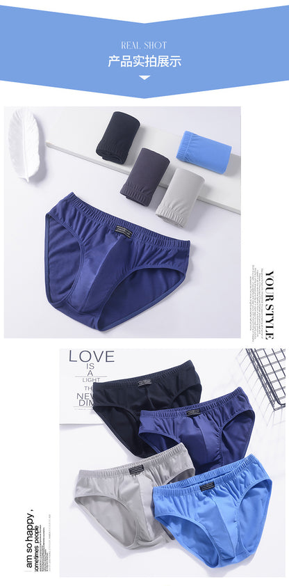 Carefully Selected Pure Cotton Men's Underwear Plus Size Briefs Breathable Sweat-Absorbent Middle-Aged and Elderly Cotton Briefs Men's Wholesale