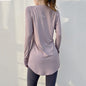 Spring and Summer Long Hip Covering Slimming Style Beautiful Back Breathable Yoga Suit Long Sleeve Running Fitness Sportswear T-shirt for Women