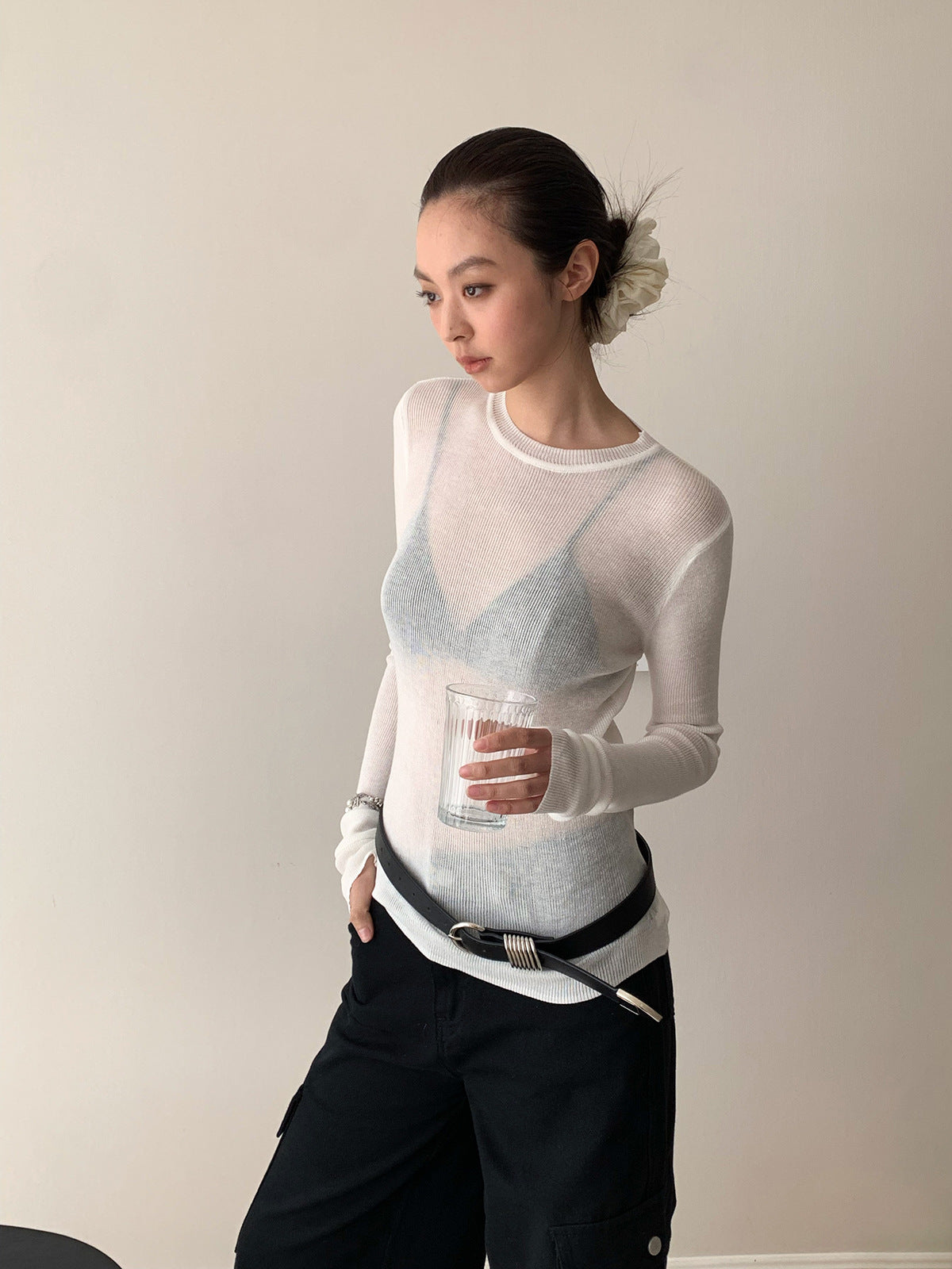 Dorothy Fashionable Retro Multi-Layered Silver Metal Ring Decorative Belt Niche Design Versatile Belt for Women
