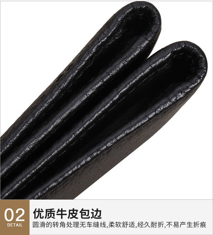 Men's Genuine Leather Card Holder Customized Litchi Pattern Top Layer Cowhide Credit Card Holder Anti-Magnetic RFID Customized 8106