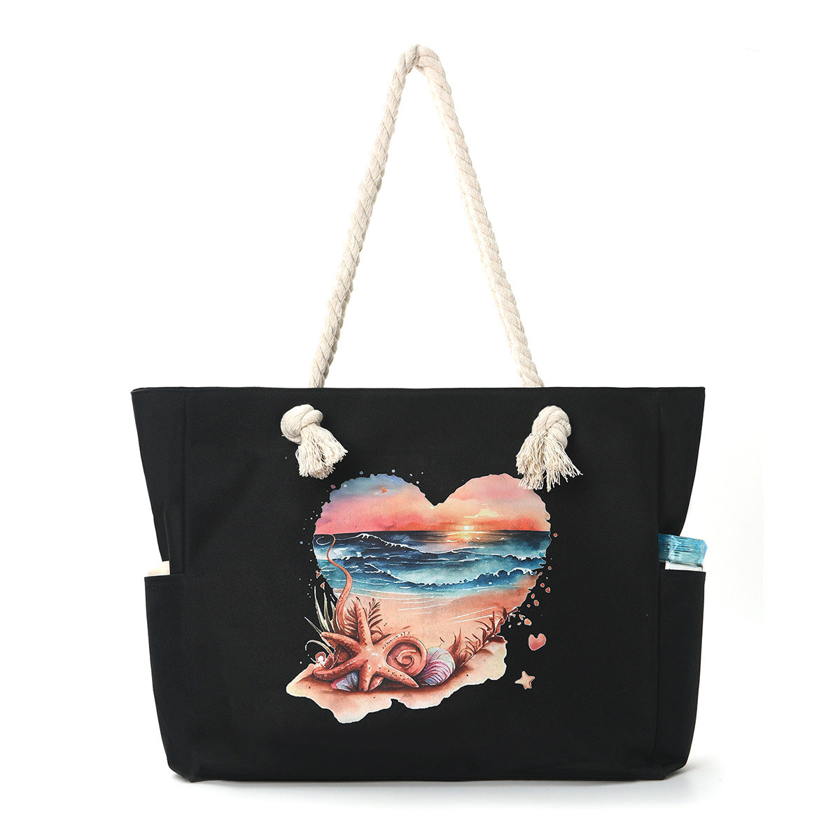 Feihong Cross-Border Large-Capacity Beach Bag Women's Bag Armpit Shoulder Bag Simple and Versatile Casual Storage Canvas Bag