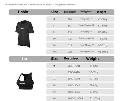 Sports suit Women's Yoga Fitness Clothes Running Gym Summer Breathable plus size chubby girl Belly Covering Slim Loose