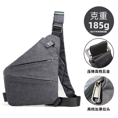 Right shoulder gun bag cross-border wholesale nylon chest bag men's lightweight simple large capacity messenger bag casual close-fitting shoulder bag