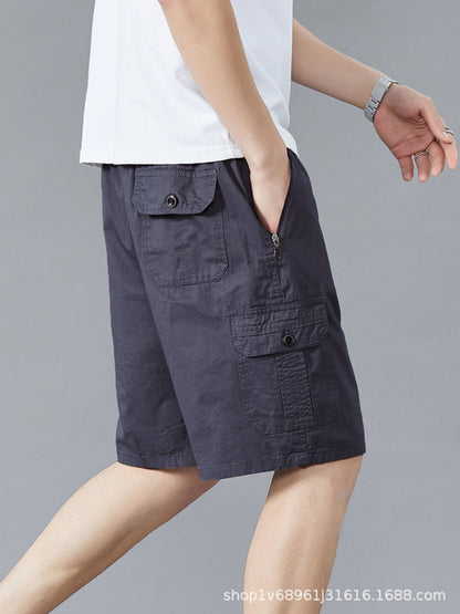 Zoruo childe summer dad summer shorts men's five-length pants cotton pants loose overalls big pants