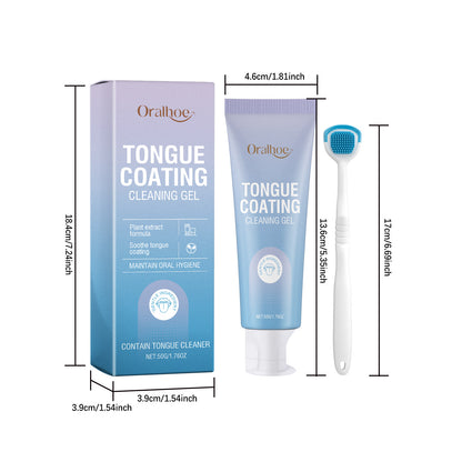 Tongue Cleaning Gel Set Bad Breath Inhibit Oral Bacteria Long Lasting Freshness Home Mouth Odor Eliminator Paste Toothbrush Kit