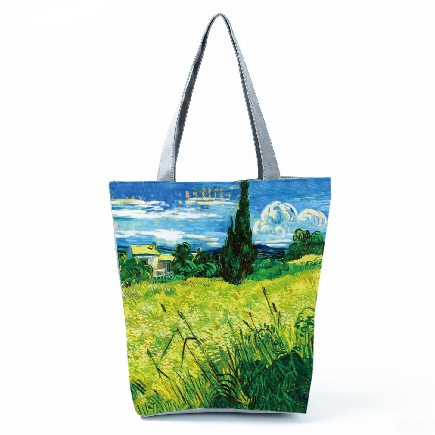 Factory Direct Sales Oil Painting Printed Shoulder Bag Large Capacity Casual Tote Bag Fashion Simple Handbag Customized with Pictures