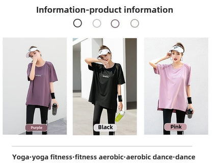 Sports suit Women's Yoga Fitness Clothes Running Gym Summer Breathable plus size chubby girl Belly Covering Slim Loose
