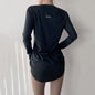 Spring and Summer Long Hip Covering Slimming Style Beautiful Back Breathable Yoga Suit Long Sleeve Running Fitness Sportswear T-shirt for Women