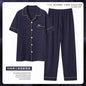 Zhuojia plus size Pajamas Men's Summer Plus Weight Increase Short-sleeved Pants Loose Cardigan Home Wear Men's 220kg