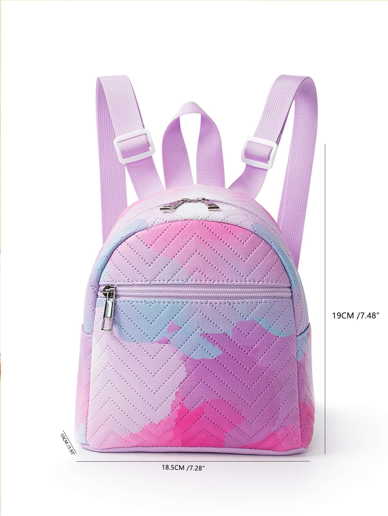 Foreign Trade Cross-border Hot-selling Backpack Women's Rainbow Multicolor PU Quilted Mini Backpack Fashion Casual High-end Sense Schoolbag