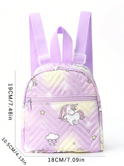 Foreign Trade Cross-border Hot-selling Backpack Women's Rainbow Multicolor PU Quilted Mini Backpack Fashion Casual High-end Sense Schoolbag