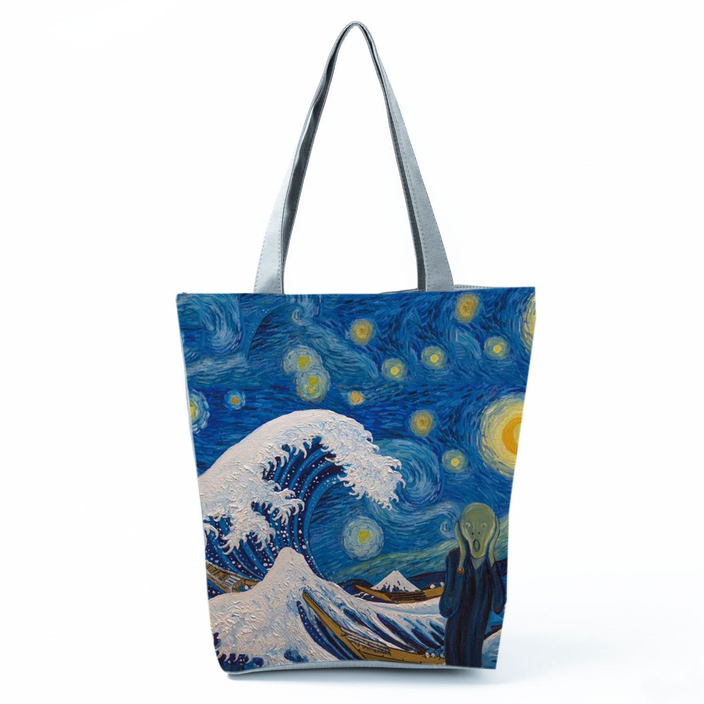 Factory Direct Sales Oil Painting Printed Shoulder Bag Large Capacity Casual Tote Bag Fashion Simple Handbag Customized with Pictures