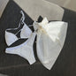 2025 European and American New Swimsuit Three-Piece Backless Drawstring Strap Bikini Bikini Three-Piece Swimsuit