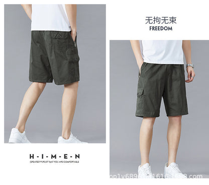 Zoruo childe summer dad summer shorts men's five-length pants cotton pants loose overalls big pants