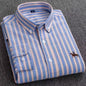 New 100% Cotton Men's Shirt Oxford Casual Shirt Men's Long-Sleeved Embroidered Spot Distribution Drop Shipping