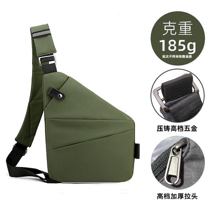 Right shoulder gun bag cross-border wholesale nylon chest bag men's lightweight simple large capacity messenger bag casual close-fitting shoulder bag