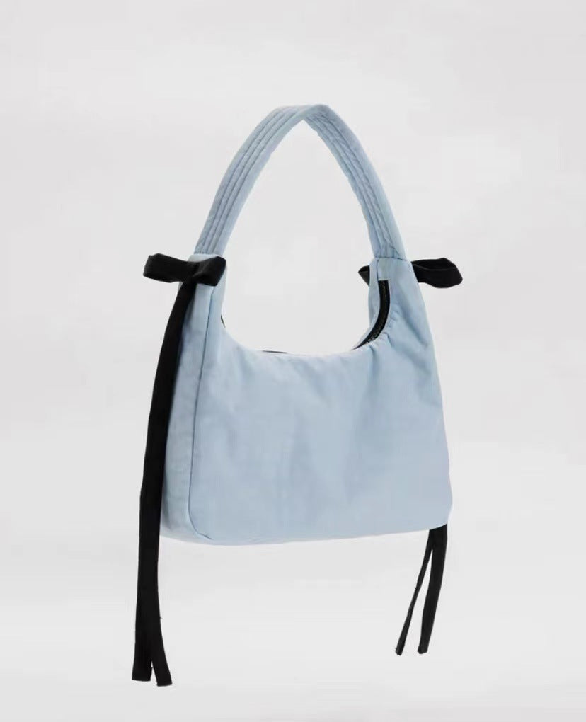 American niche design Baggu Mini Bow handbag underarm bag fashion trendy sky blue all-match women's bag