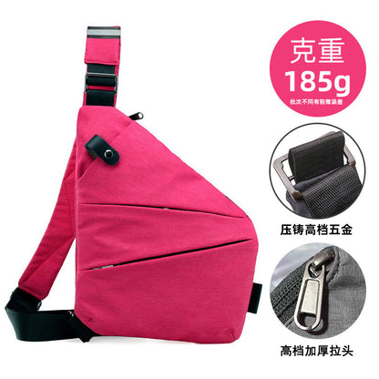 Right shoulder gun bag cross-border wholesale nylon chest bag men's lightweight simple large capacity messenger bag casual close-fitting shoulder bag