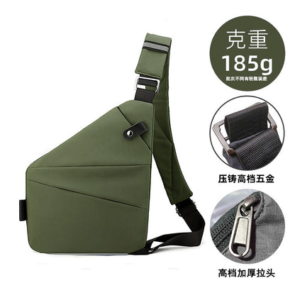 Right shoulder gun bag cross-border wholesale nylon chest bag men's lightweight simple large capacity messenger bag casual close-fitting shoulder bag