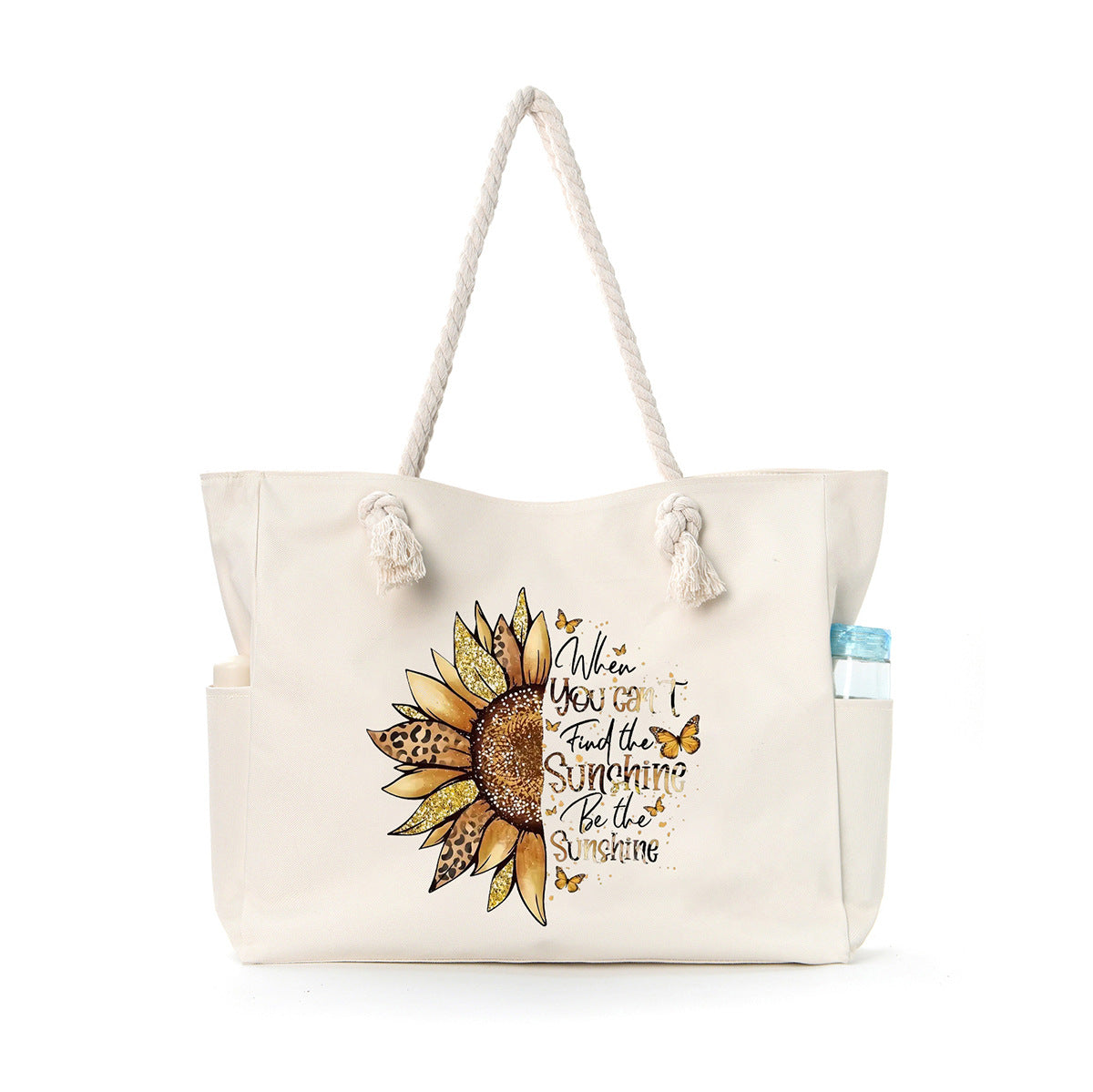 Feihong Cross-Border Large-Capacity Beach Bag Women's Bag Armpit Shoulder Bag Simple and Versatile Casual Storage Canvas Bag