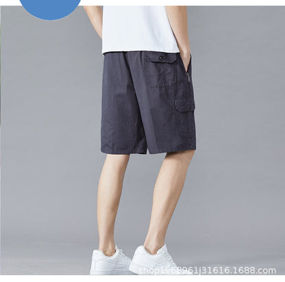Zoruo childe summer dad summer shorts men's five-length pants cotton pants loose overalls big pants