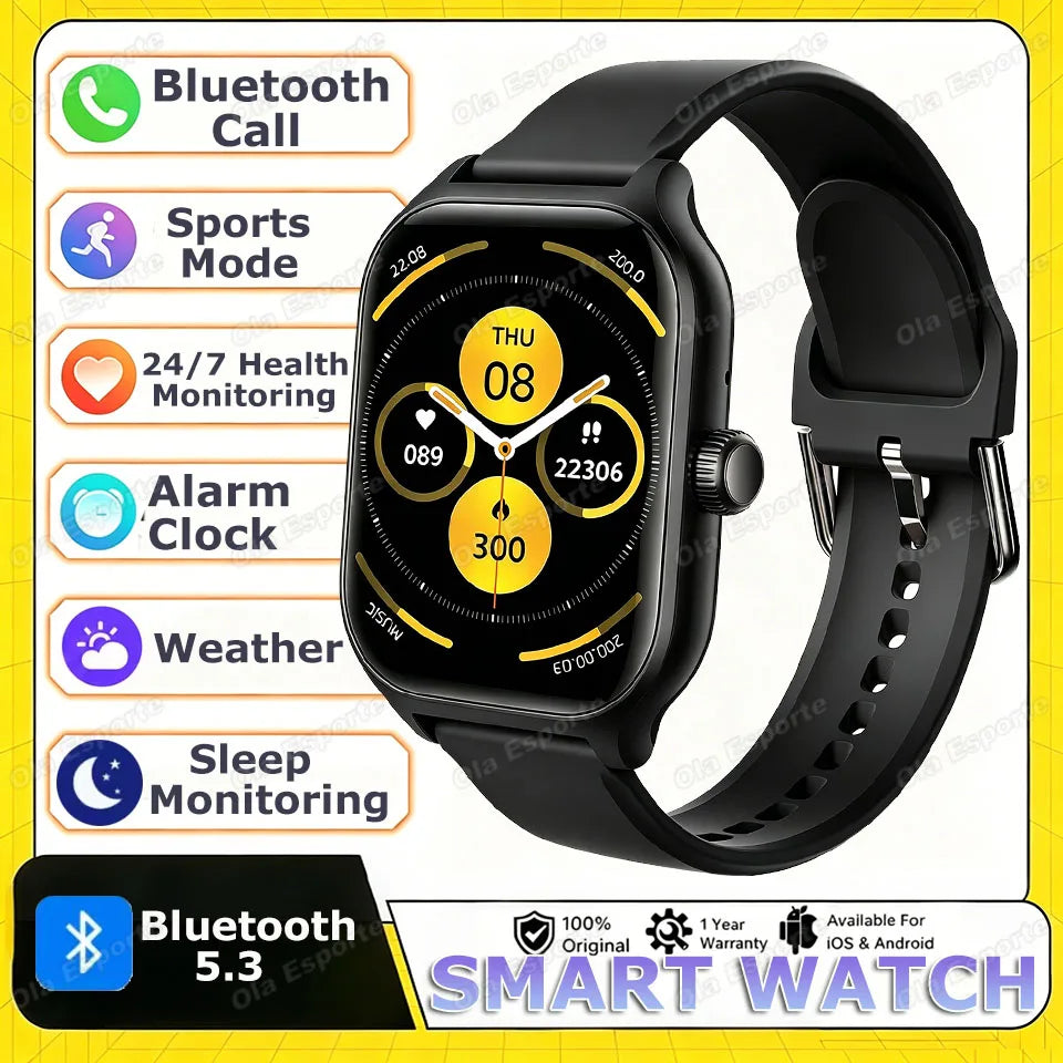 2026 New Men's Smart Watch Women's Gift Heart Rate Blood Oxygen Sports Fitness Watch Electronics Bluetooth Call Smartwatch HW12