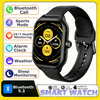 2026 New Men's Smart Watch Women's Gift Heart Rate Blood Oxygen Sports Fitness Watch Electronics Bluetooth Call Smartwatch HW12