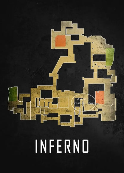 Cs Go Maps Poster First Person Shooter Game Dust 2 Nuke Map Black Print Canvas Painting Wall Pictures for Game Room Wall Decor
